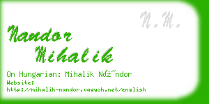 nandor mihalik business card